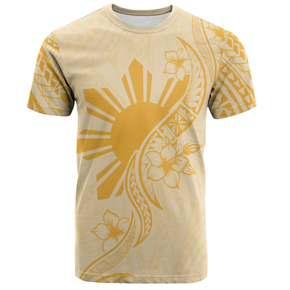 Philippines Filipinos T-Shirt Sun and Sampaguita Flower Tribal Pattern
