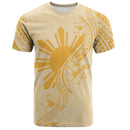 Philippines Filipinos T-Shirt Sun and Sampaguita Flower Tribal Pattern
