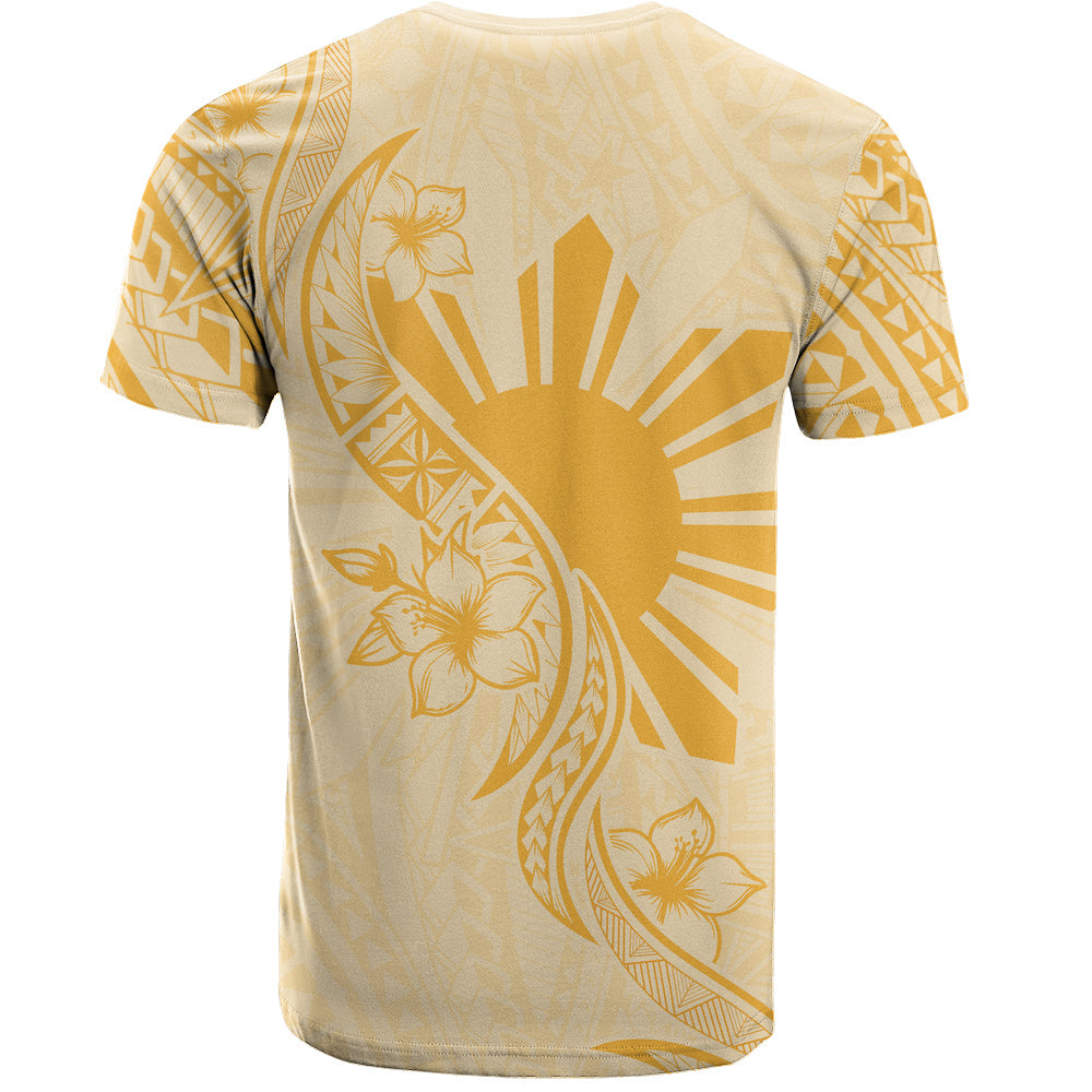 Philippines Filipinos T-Shirt Sun and Sampaguita Flower Tribal Pattern