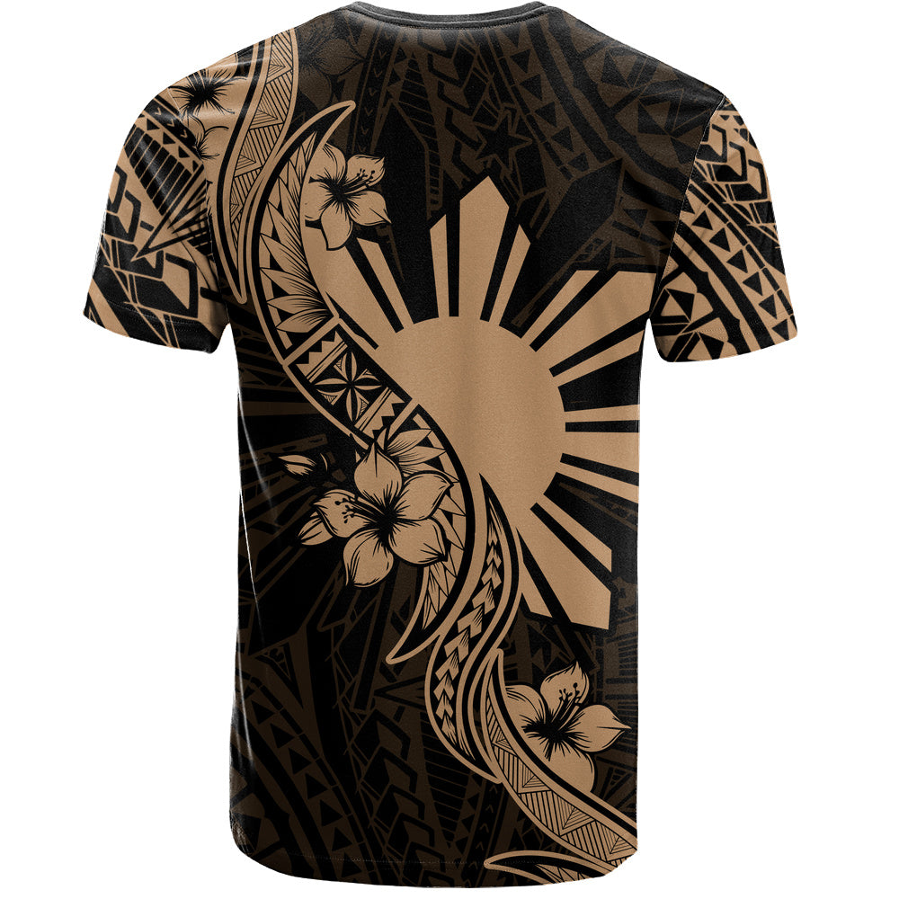 Philippines Filipinos T-Shirt Sun and Sampaguita Flower Tribal Pattern