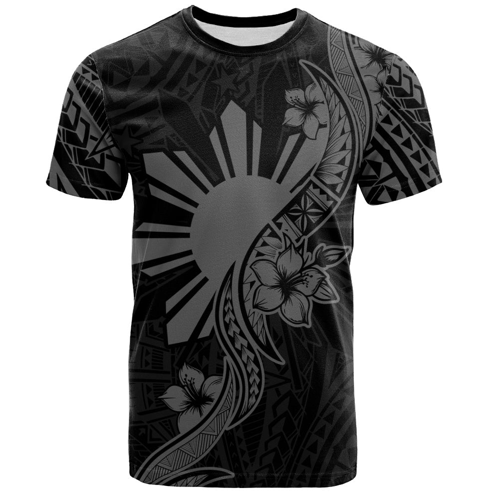 Philippines Filipinos T-Shirt Sun and Sampaguita Flower Tribal Pattern