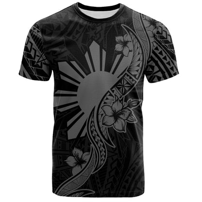 Philippines Filipinos T-Shirt Sun and Sampaguita Flower Tribal Pattern