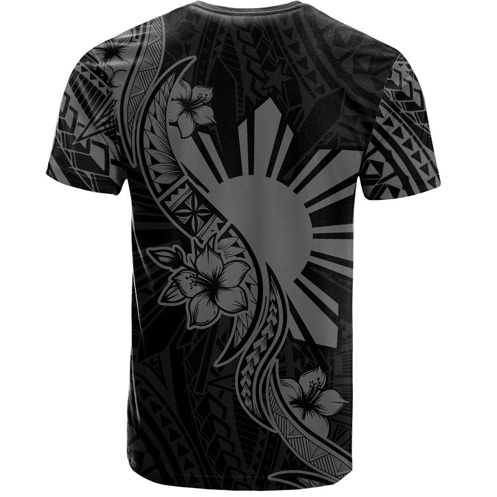 Philippines Filipinos T-Shirt Sun and Sampaguita Flower Tribal Pattern