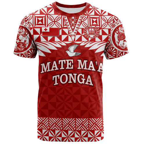 Tonga T-Shirt Mate Ma'a Tonga Rugby Royal Crown Polynesian Tribal Pride