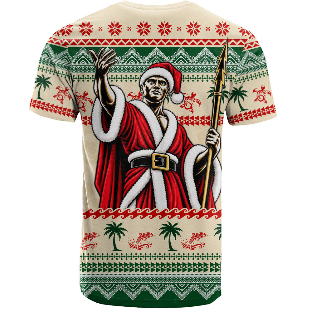 Hawaii T-Shirt Mele Kalikimaka King Kamehameha Santa Polynesian Tribal Heritage