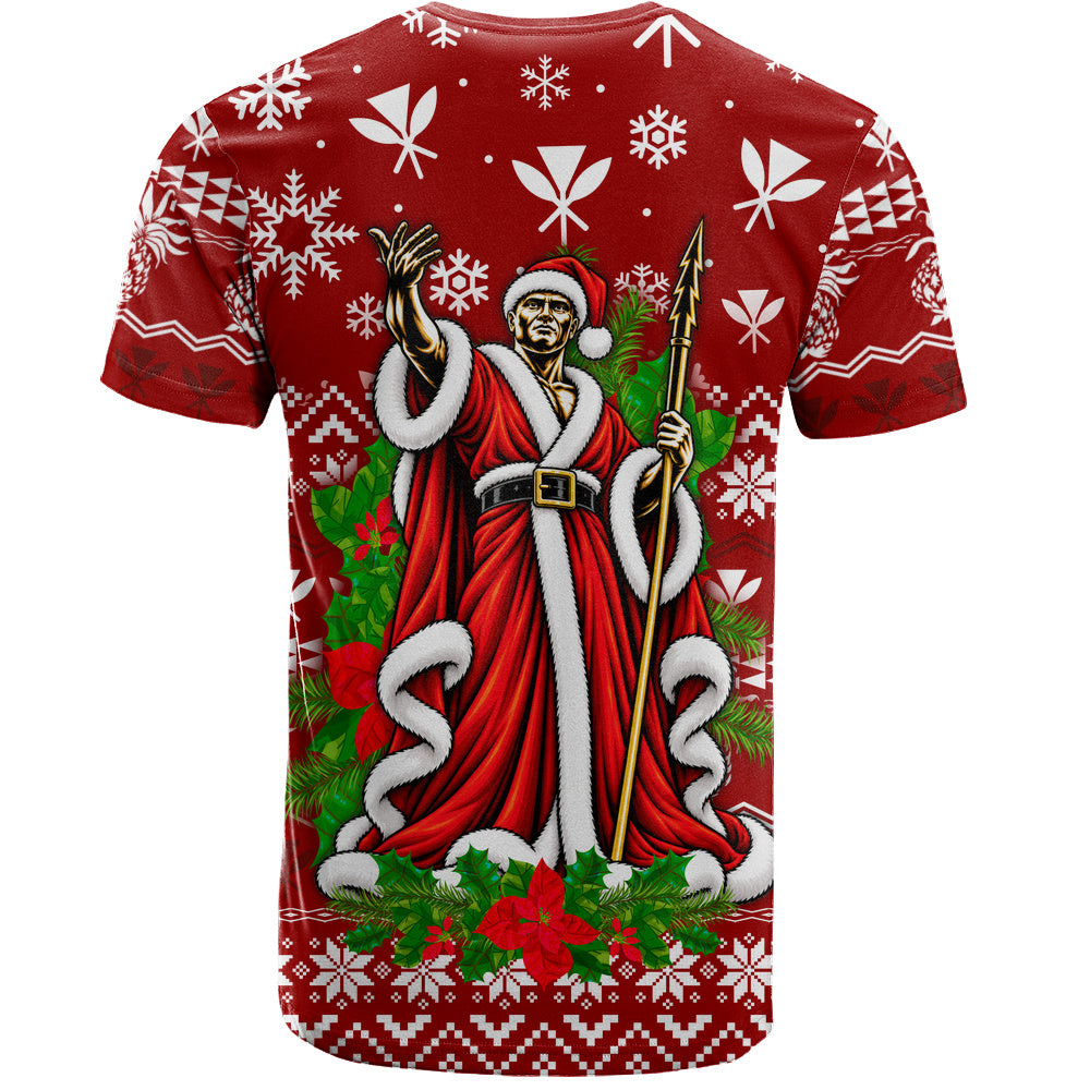 Hawaii T-Shirt Mele Kalikimaka King Kamehameha Santa Polynesian Holiday Spirit