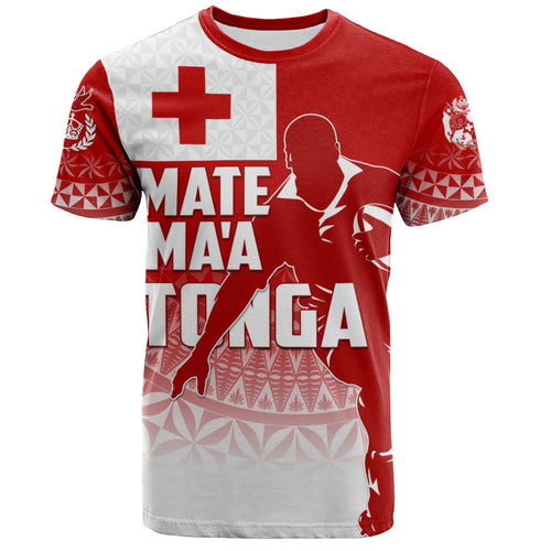 Tonga T-Shirt Mate Ma'a Tonga Rugby Ngatu Athletic Style