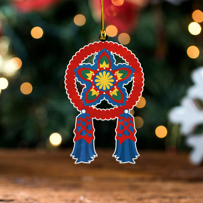 Philippines Filipinos Acrylic And Wooden Ornament Fiesta Flower Parol Christmas