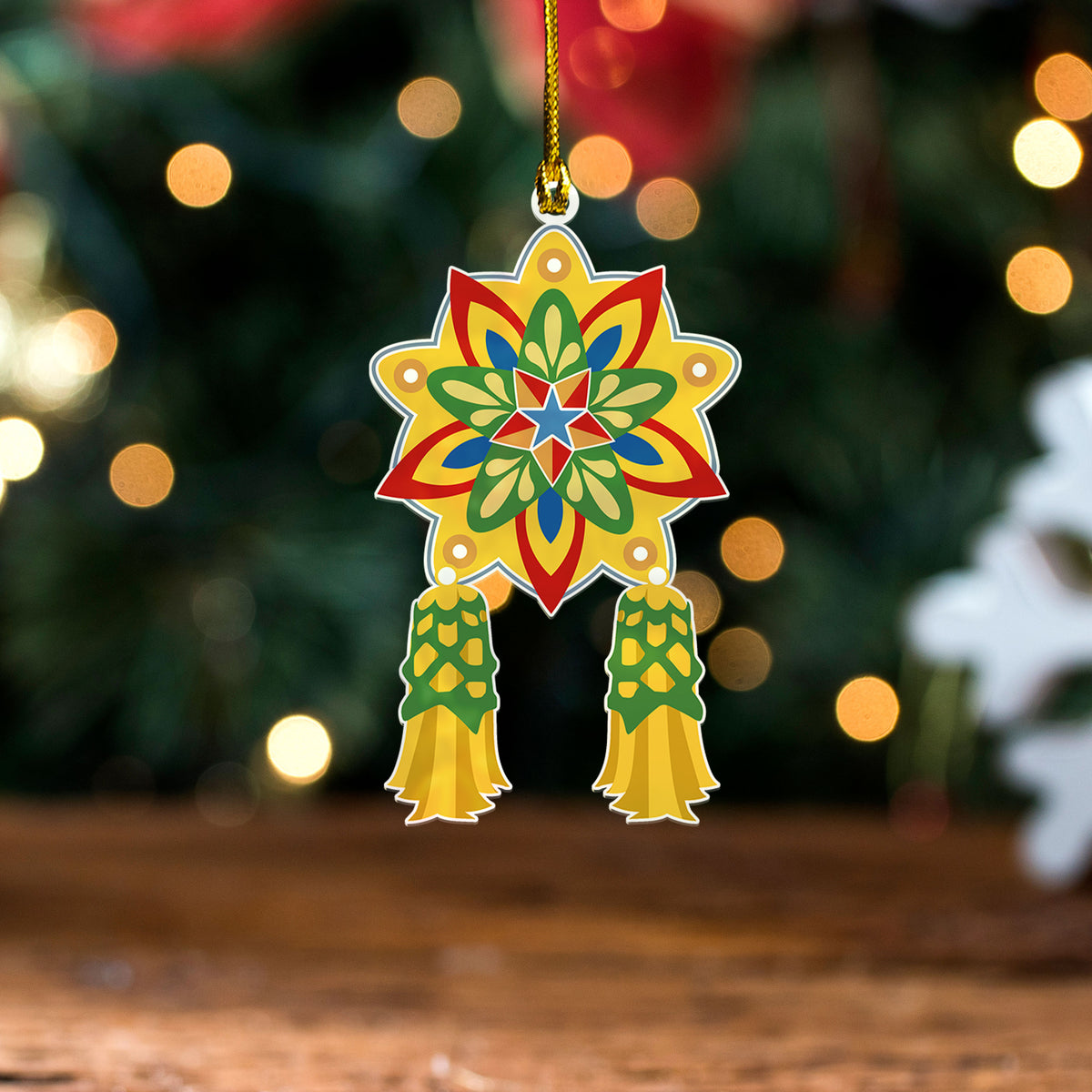 Philippines Filipinos Acrylic And Wooden Ornament Parol Star Christmas