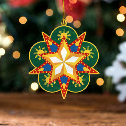 Philippines Filipinos Acrylic And Wooden Ornament Pearl Sun Parol Christmas