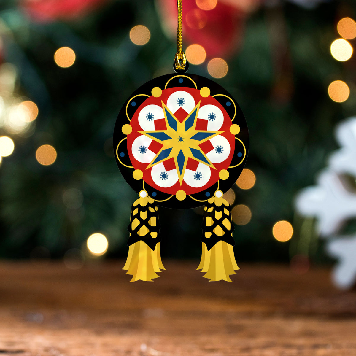 Philippines Filipinos Acrylic And Wooden Ornament Heritage Sun Parol Christmas
