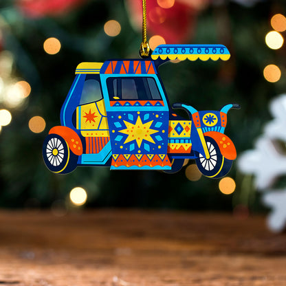 Philippines Filipinos Acrylic And Wooden Ornament Fiesta Jeepney Christmas