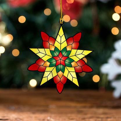 Philippines Filipinos Acrylic And Wooden Ornament Stained Glass Star Christmas