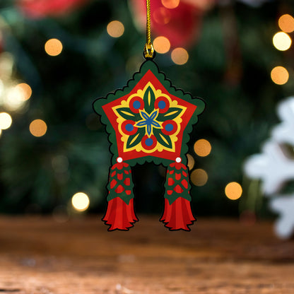 Philippines Filipinos Acrylic And Wooden Ornament Poinsettia Star Parol Christmas