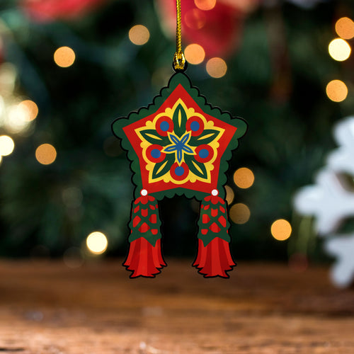 Philippines Filipinos Acrylic And Wooden Ornament Poinsettia Star Parol Christmas