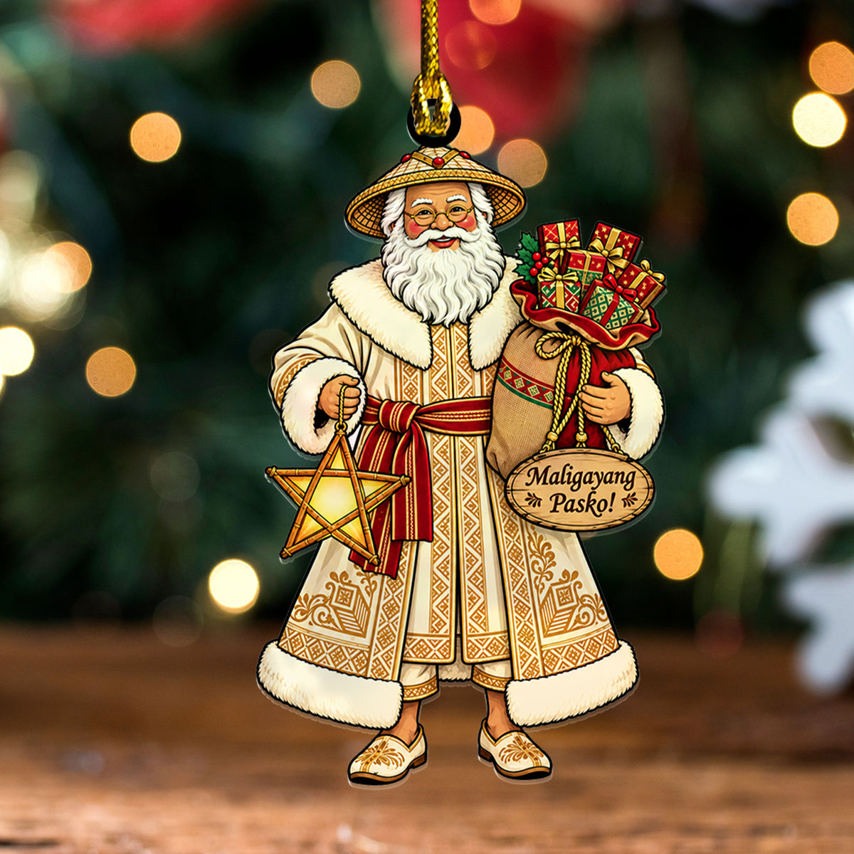 Philippines Filipinos Acrylic And Wooden Ornament Traditional Philippines Salakot Parol Maligayang Pasko