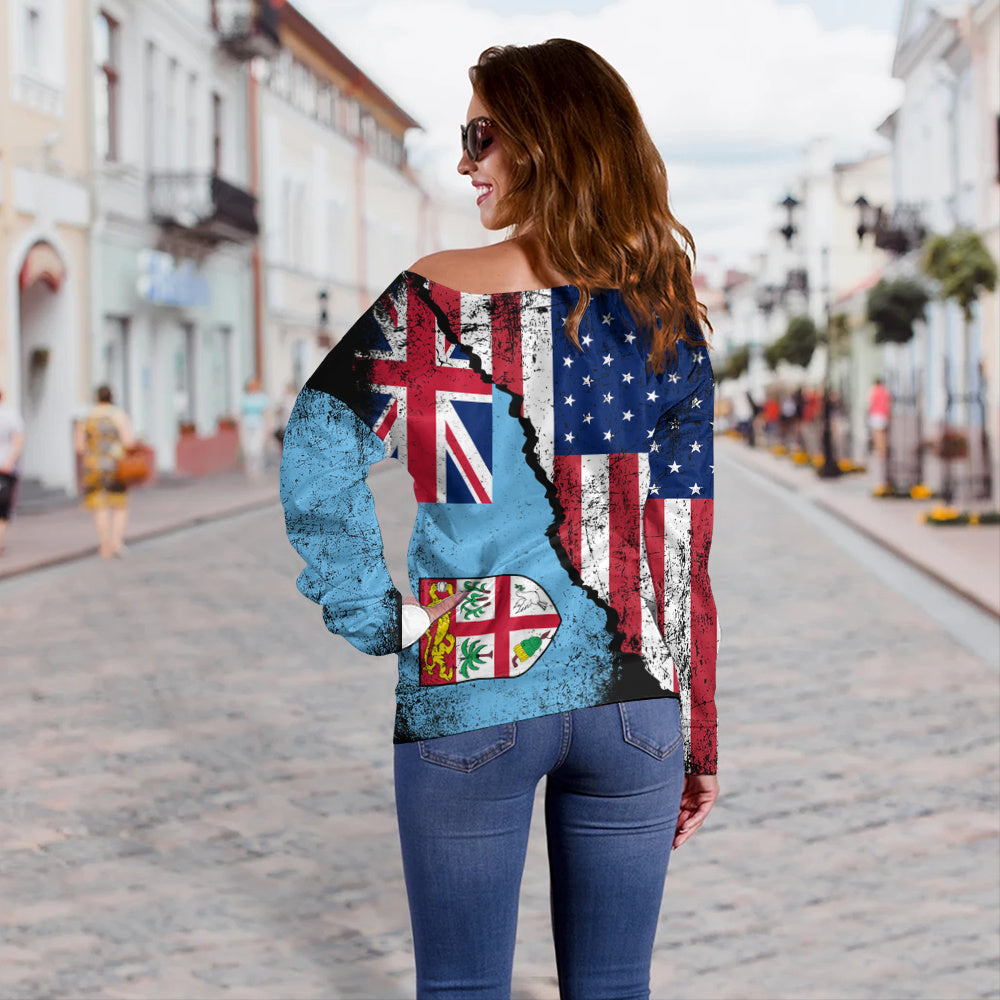 Fiji Off Shoulder Sweatshirt Fijian American Unity Style