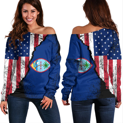 Guam Off Shoulder Sweatshirt American Unity Style