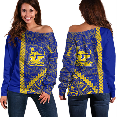 Henry J. Kaiser High School (Hawaii) Off Shoulder Sweatshirt Tribal Polynesian Pride Style