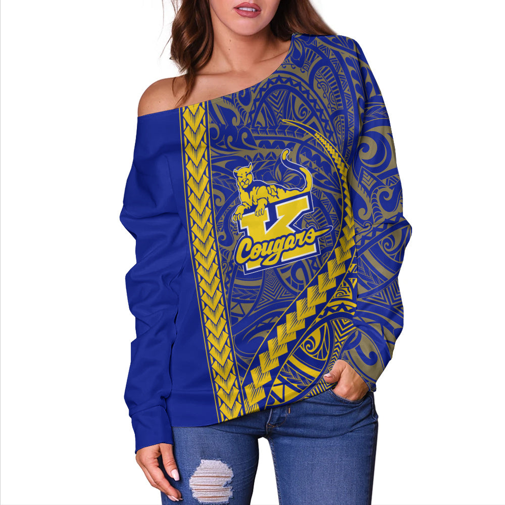 Henry J. Kaiser High School (Hawaii) Off Shoulder Sweatshirt Tribal Polynesian Pride Style