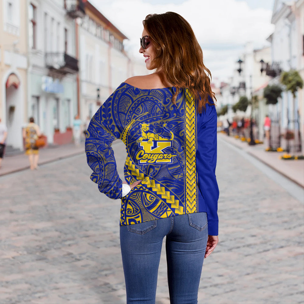 Henry J. Kaiser High School (Hawaii) Off Shoulder Sweatshirt Tribal Polynesian Pride Style