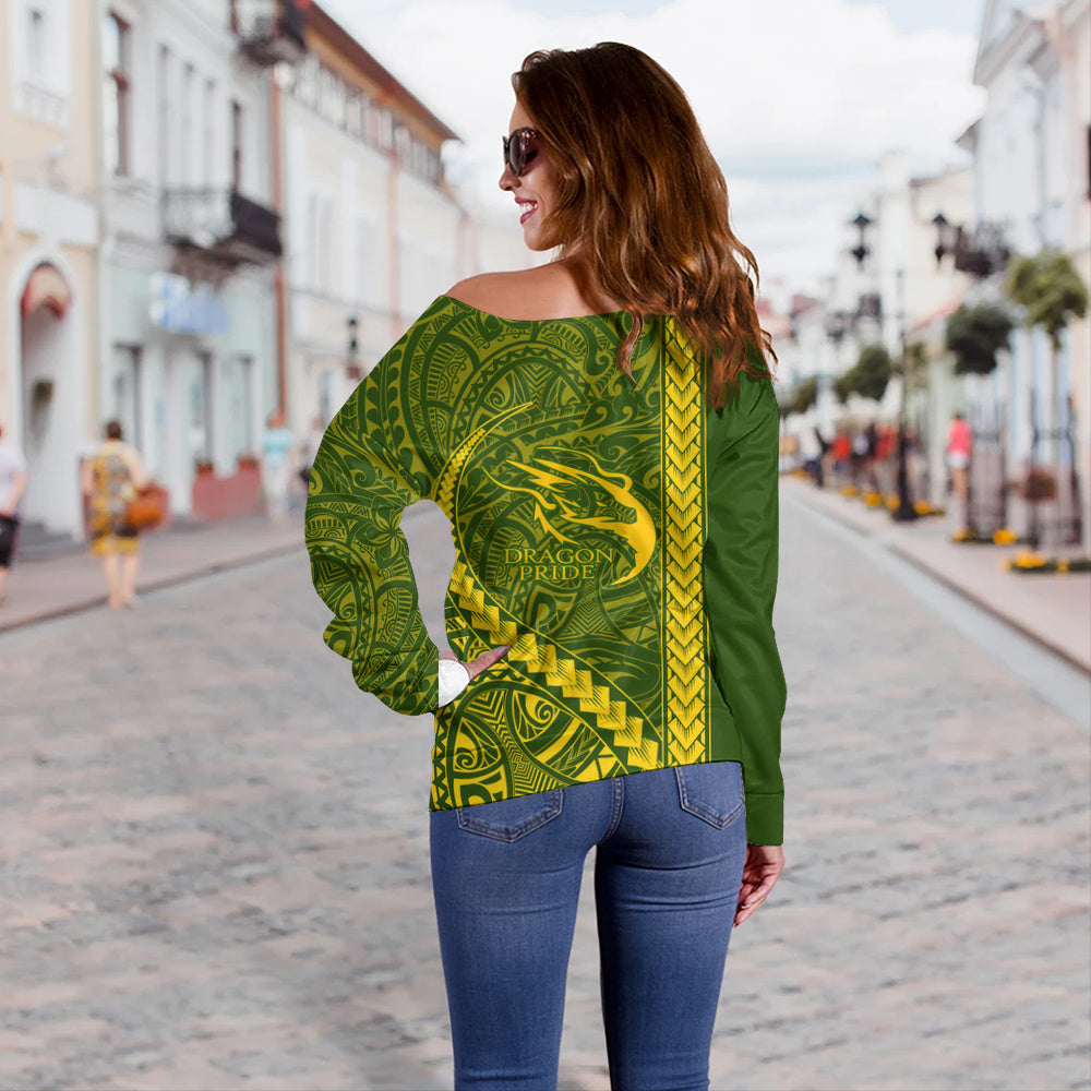 Honokaʻa High & Intermediate School Off Shoulder Sweatshirt Tribal Polynesian Pride Style