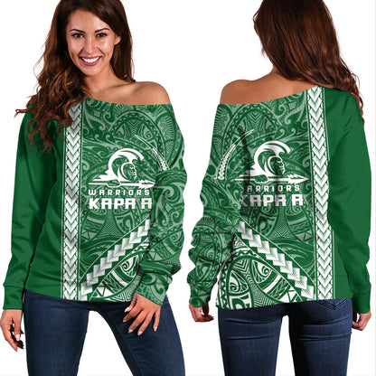 Kapaa High School Off Shoulder Sweatshirt Tribal Polynesian Pride Style
