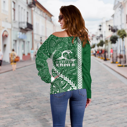Kapaa High School Off Shoulder Sweatshirt Tribal Polynesian Pride Style