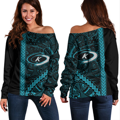 Kapolei High School Off Shoulder Sweatshirt Tribal Polynesian Pride Style