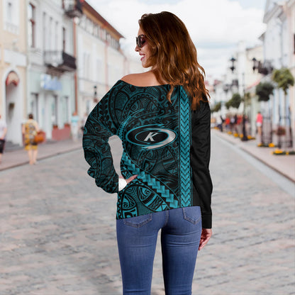 Kapolei High School Off Shoulder Sweatshirt Tribal Polynesian Pride Style