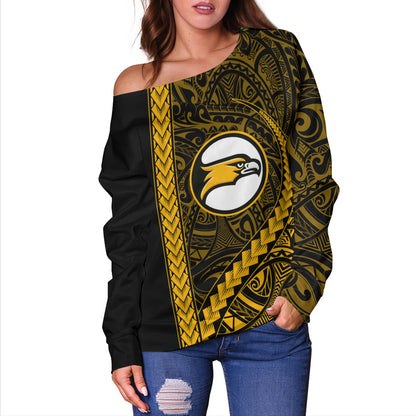 Nanakuli High and Intermediate School Off Shoulder Sweatshirt Tribal Polynesian Pride Style