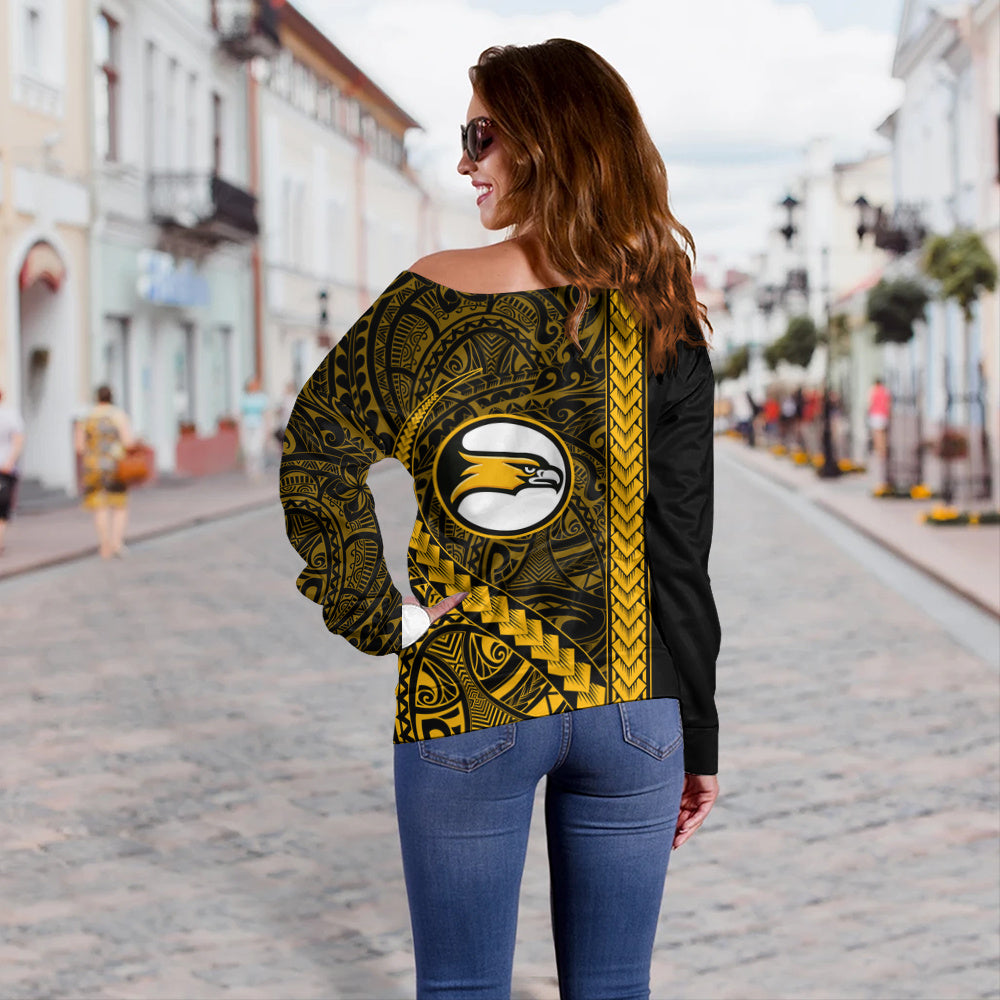 Nanakuli High and Intermediate School Off Shoulder Sweatshirt Tribal Polynesian Pride Style