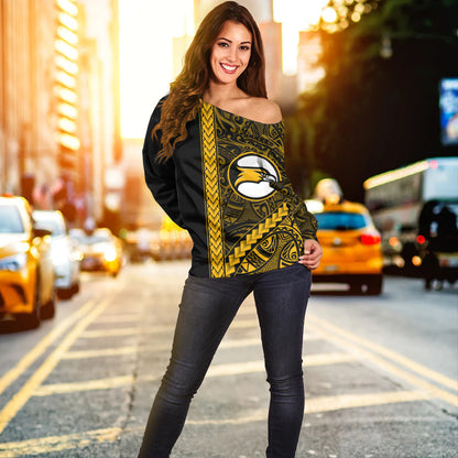 Nanakuli High and Intermediate School Off Shoulder Sweatshirt Tribal Polynesian Pride Style