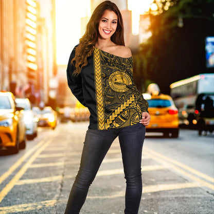 President William McKinley High School Off Shoulder Sweatshirt Tribal Polynesian Pride Style