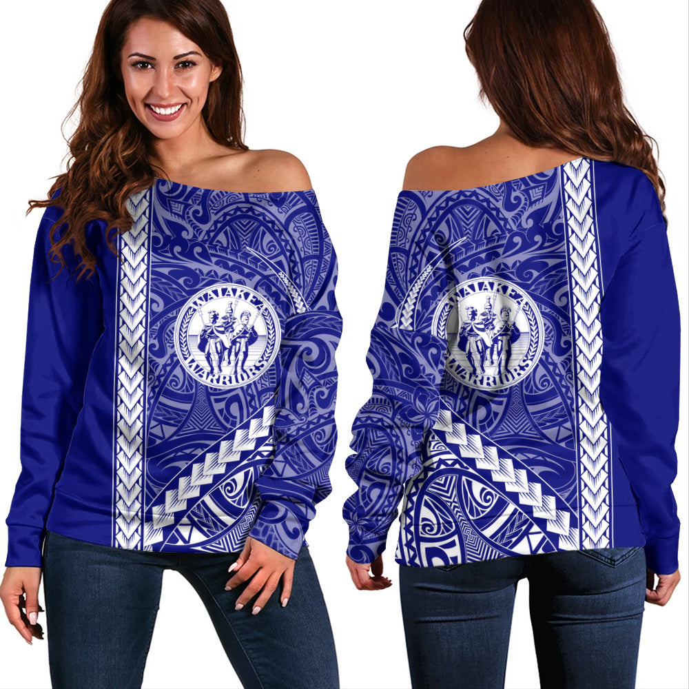 Waiakea High School Off Shoulder Sweatshirt Tribal Polynesian Pride Style