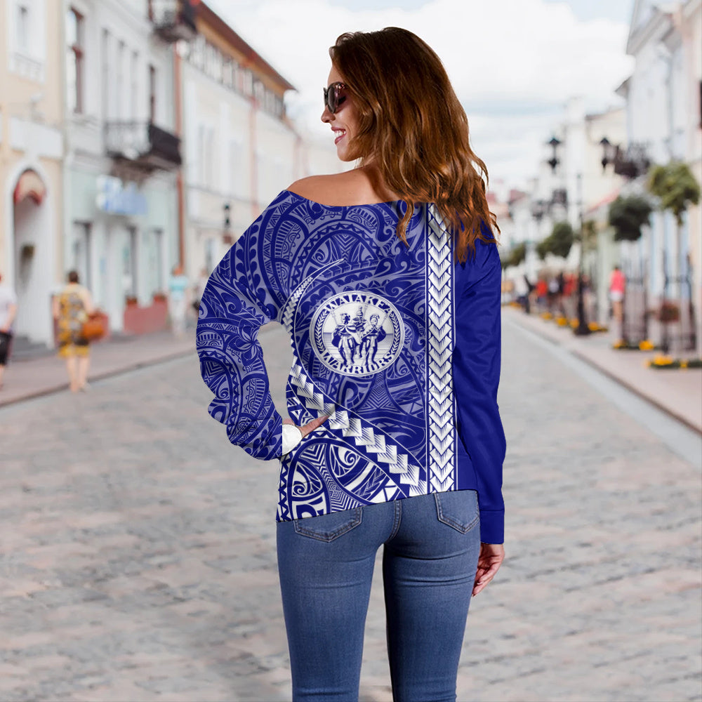 Waiakea High School Off Shoulder Sweatshirt Tribal Polynesian Pride Style