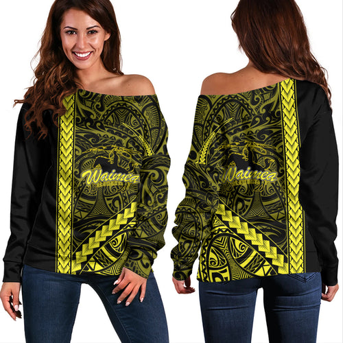 Waimea Elementary School Off Shoulder Sweatshirt Tribal Polynesian Pride Style