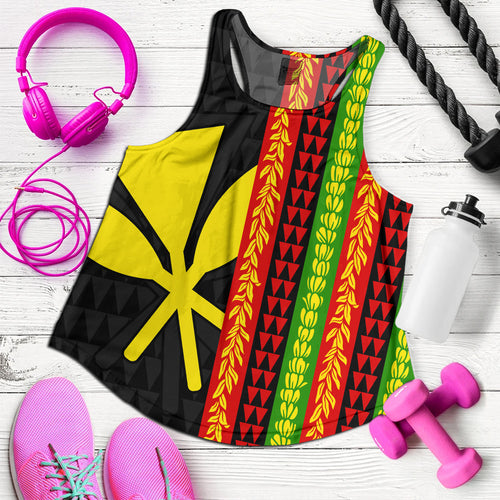 Hawaii Women Tank Flag Tribal Stripe Island Pride Style