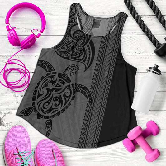 Hawaii Women Tank Polynesia Tribal Turtle Tattoo