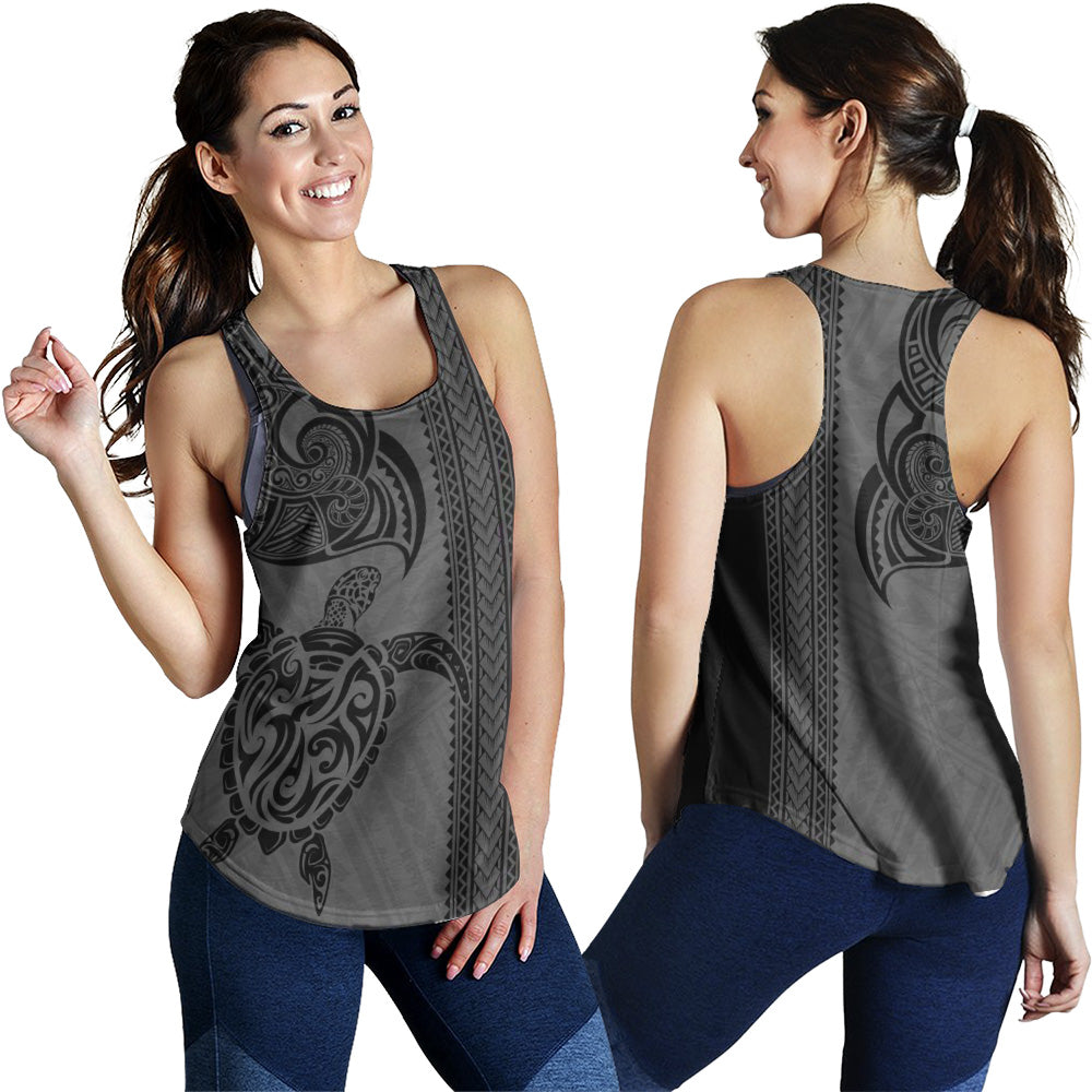 Hawaii Women Tank Polynesia Tribal Turtle Tattoo