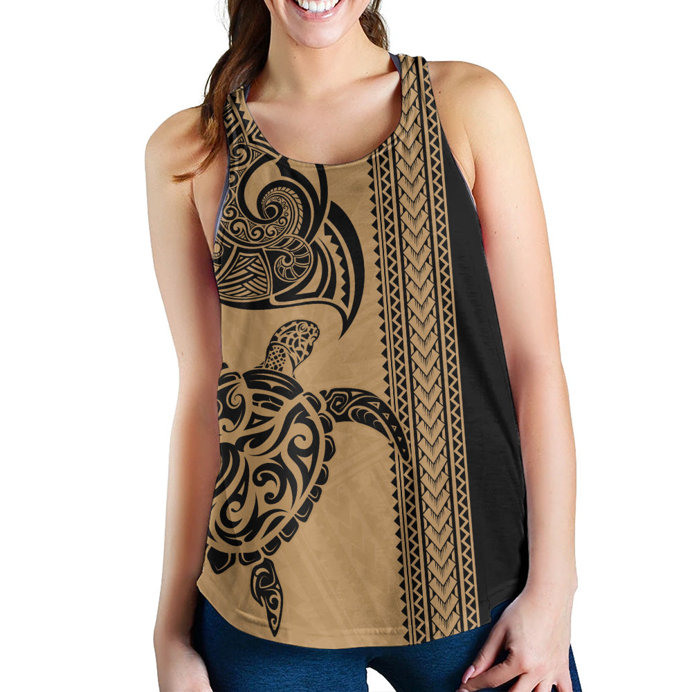 Hawaii Women Tank Polynesia Tribal Turtle Tattoo