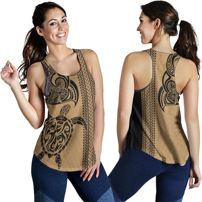 Hawaii Women Tank Polynesia Tribal Turtle Tattoo