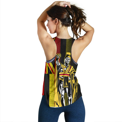 Hawaii Women Tank King Kamehameha Gold Flag Island Royalty Style