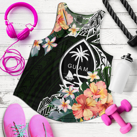 Guam Women Tank Tribal Tropical Leaves