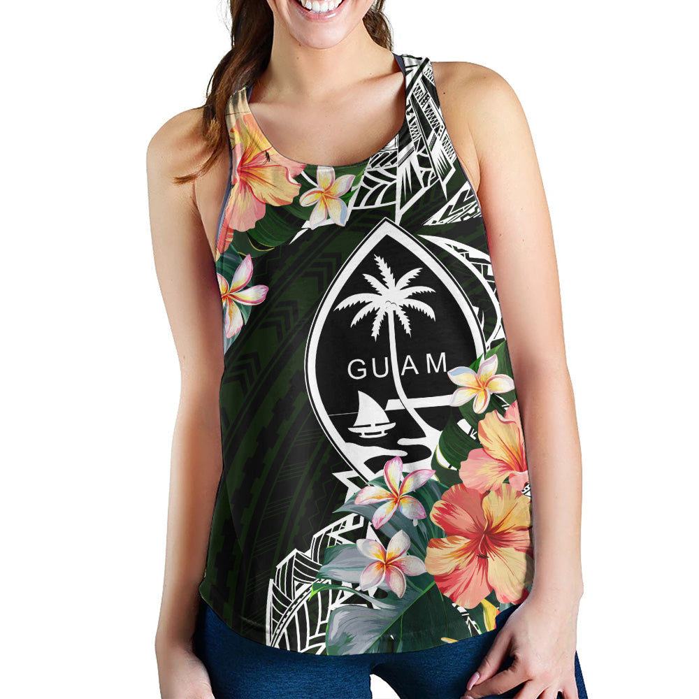 Guam Women Tank Tribal Tropical Leaves