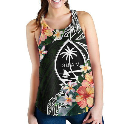 Guam Women Tank Tribal Tropical Leaves