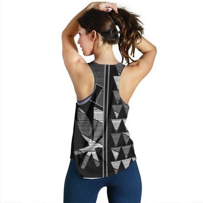 Hawaii Women Tank HI Spear Monochrome Tribal Pattern