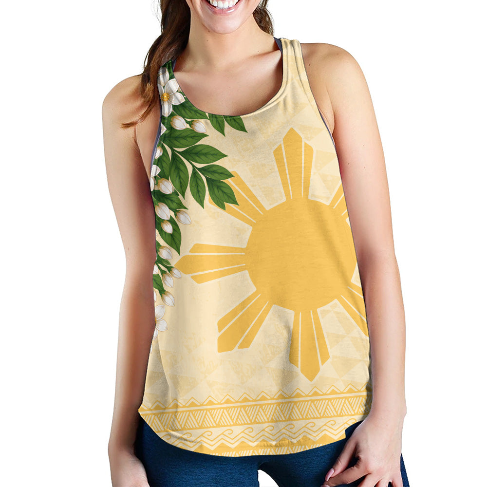 Philippines Filipinos Women Tank Sampaguita Sunshine Bloom Style