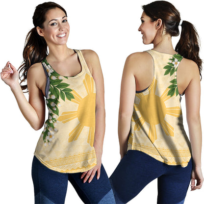 Philippines Filipinos Women Tank Sampaguita Sunshine Bloom Style