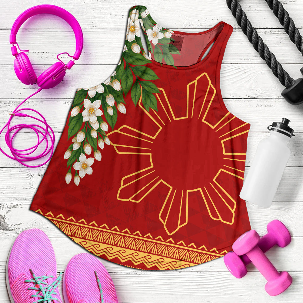 Philippines Filipinos Women Tank Sampaguita Sunshine Bloom Style